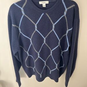 Burberry Navy and Light Blue Geometric Sweater